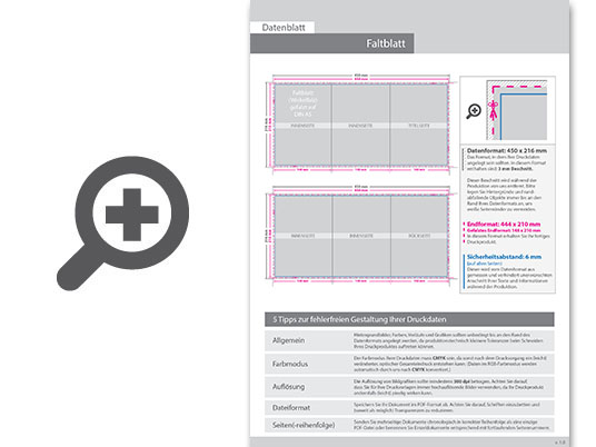 Product Bild faltblatt__gefalzt_auf_din_a5__6-seiter_(zickzackfalz)__beidseitig_bedruckt_(4_4_farbig_+_2_sonderfarben_hks)