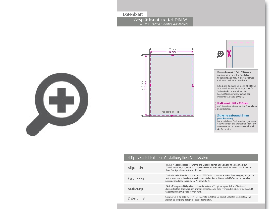 Product Bild gespr__chsnotizzettel__din_a5_(14_8_x_21_0_cm)__1-seitig__4_0-farbig